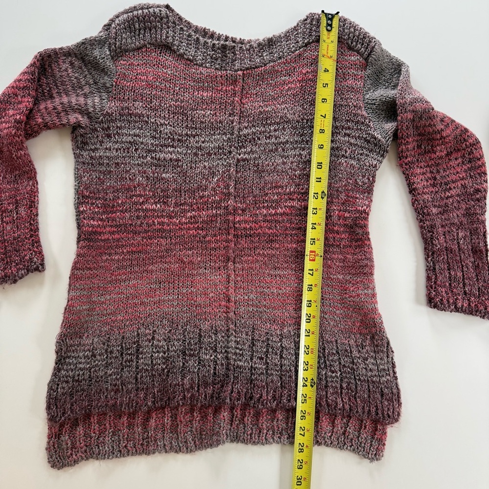 Parkhurst~ Sweater~Women's M~Maroon/Gray Ombré~Boatneck~Longsleeve~High/Low Hem - Picture 5 of 10